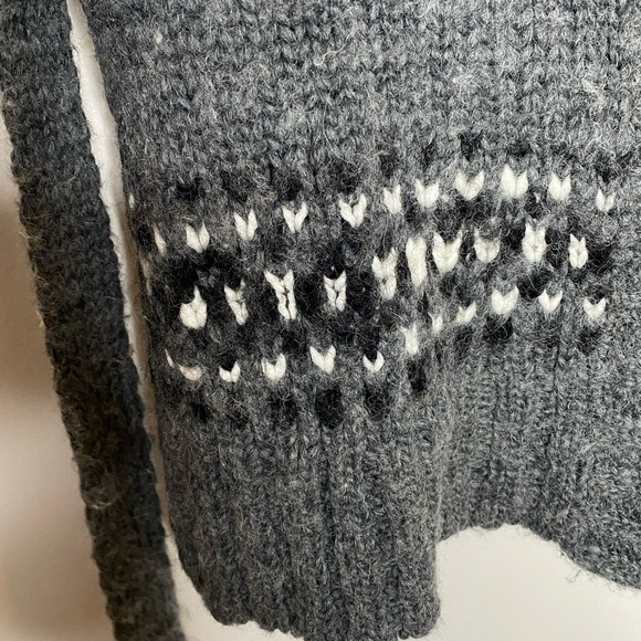 Mossimo Sweater Vest Size M Black Grey Wool Y2K Tribal Western Cozy Layer Boho - Picture 5 of 16